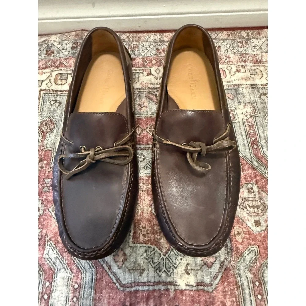 Cole Haan Grant Canoe Camp Moc Mens 9.5M Brown Leather Driving Loafers C12126